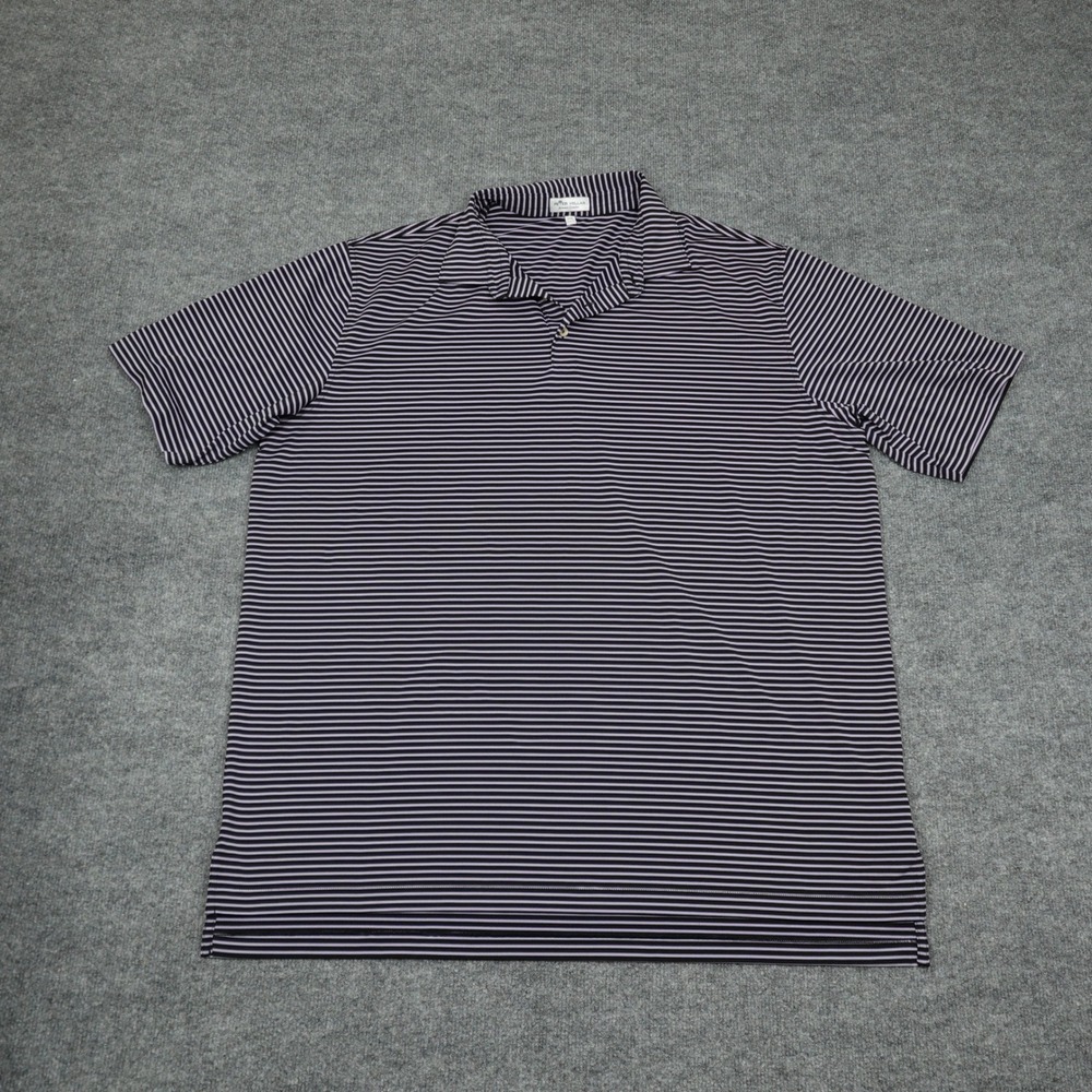 Peter Millar Shirt Mens XXL Navy Purple Striped Summer Comfort Performance Polo
